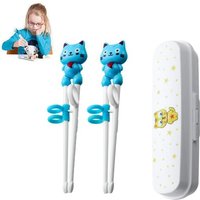 2 Paires De Baguettes De Dressage Pour Enfants, Baguettes Chinoises Débutantes, Avec Un Assistant Pour Apprendre À Saisir Des Animaux De Dessin Animé