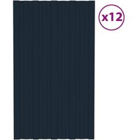 vidaXL Panneaux de toiture 12 pcs Acier galvanisé Anthracite 80x45 cm