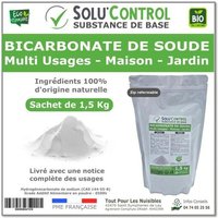 1,5 Kg de Bicarbonate de Soude Multi Usages, Maison et Jardin, 100% Naturel, Sachet Zip refermable
