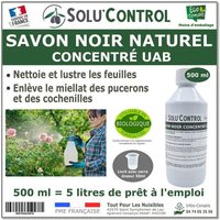 Savon Noir Naturel Concentré UAB Solu'Control, 500 ml, Nettoyant Feuilles et Enlève Miellat - pucerons - cochenilles