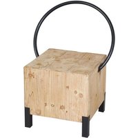 Chaise De Salle À Manger Hwc-L76, Chaise Visiteur Tabouret, Industrial Métal Massif-Bois Certifié Mvg, Naturel