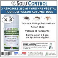 Bombe pour diffuseur avec pyrèthre végétal - 3 Aérosols de 250ml