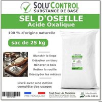Sel d'Oseille 25 kg - Acide Oxalique 100% Naturel - Blanchir, Détacher, Rénover et Désoxyder
