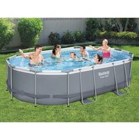 Bestway Ensemble de piscine Power Steel Ovale 488x305x107 cm