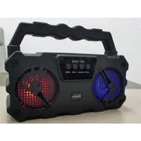 Haut-parleur Bluetooth portable mini double 3 pouces avec lampe à main couleur noire Idéal pour cadeaux internationaux