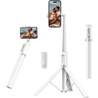 Perche Selfie 140cm,Trepied Smartphone Avec Télécommande Bluetooth Rechargeable,Selfie Stick Tripod En Aluminium Extensible,Compatible Avec