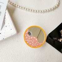 Support De Téléphone Portable Avec Ballon Et Miroir Rétractable Design Simple Fruits Orange Lys Tulipatum Personnel Ins Portable Support De Maquillage