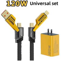 Chargeur Rapide Pd 120w Avec Double Usb Et Type-C Multiple Ports Pour Téléphones Chargement Rapide Réglementation Américaine Et Européenne Adapté