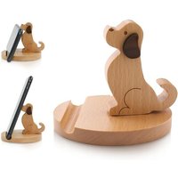 Support De Téléphone En Bois En Forme De Mini Chien Pour Téléphone Portable Compatible Avec Mini Pad Phone X Xs Xr 11 (Couleur Bois)(Q393)