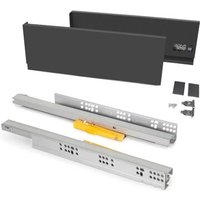 Kit de fixation pour 4 étagères en bois et 1 tringle de suspension de 1m de long Zero- Peint gris pierre