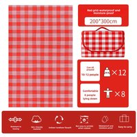 Tapis de Pique-Nique Portable Imperméable en Polyester Epais pour Randonnée Camping et Excursions Tapis de Sol pour Chaine de Cuisine en Rouge 2m*3m