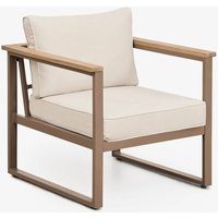 Fauteuil De Jardin En Aluminium Et Bois D'acacia Lipov Brun Moka