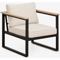 Fauteuil De Jardin En Aluminium Et Bois D'acacia Lipov Noir