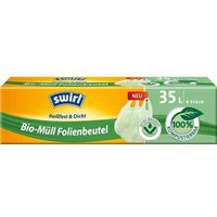 swirl Rouleau 6 sacs poubelle biologiques avec poignée de transport 35 l