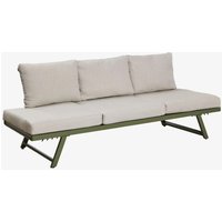 Canapé De Jardin 3 Places Inclinable Libanc Gris - Vert Militaire