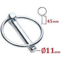 GOUPILLE DE SECURITE ACIER GALVANISE Diamètre 11mm x Longueur 45mm REMORQUE TRACTEUR LEVAGE