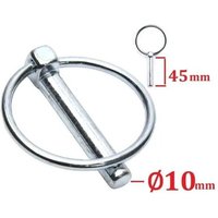GOUPILLE DE SECURITE ACIER GALVANISE Diamètre 10mm x Longueur 45mm REMORQUE TRACTEUR LEVAGE