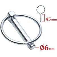 GOUPILLE DE SECURITE ACIER GALVANISE Diamètre 6mm x Longueur 45mm REMORQUE TRACTEUR LEVAGE