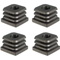 Embout de tube rentrant - Noir - 30x30mm - Pack de 4 - Taraudé M8 - Charge 200Kg