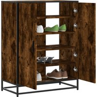 "vidaXL Meuble àchaussures chêne fumé bois d'ingénierie et métal"