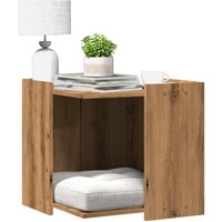 Vidaxl Meuble De Bac À Litière Pour Chat Chêne Artisanal 53x53x51 Cm