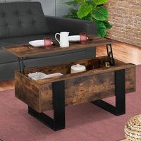 Table basse plateau relevable PHOENIX bois effet vieilli et noir