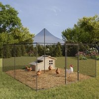 Volière 12m² Enclos Poulailler 3x4m Parc Grillagé Toit Filet Acier Galvanisé