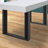 2 pieds de table carrés noir 75 cm