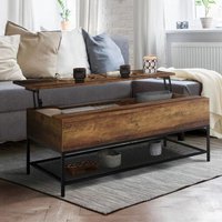 Table Basse Plateau Relevable Hamilton Avec Étagère Inférieure Design Industriel