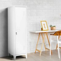 Armoire Vestiaire Ester Porte Métal Blanc Design Industriel
