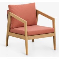 Chaise De Jardin Kaela En Bois D'acacia Et Corde Tressée Rouge Tuile Brun Acacia