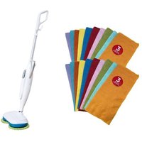 Venteo BALAI ELECTRIQUE ET CHIFFONS DE NETTOYAGE MICROFIBRE Balai vapeur automatique Double tête rotative Serviettes Tout Usage ¿ Douce Anti Rayure