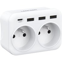 Chargeur Multipr Pr Usb C Secteur Multiple Pr 6 En 1 Pr S Murales Avec 2 Sorties Ac,1 Usb C Et 3 Usb Multipr Duex Pr S França S Pour Chambre Cuisine