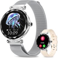 Montre Connectée Femme¿Appel Bluetooth, Montre Connectée Étanche Ip68 À Écran Tactile Amoled De 1,19 Po, 100+ Mode Sport¿Spo2/Tensiomètre/Moniteur De
