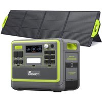 Fossibot F2400 Centrale Électrique Portable Verte Avec Panneau Solaire Pliable Fossibot Sp200 200w