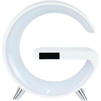 Lampe Ambiance Lumineuse 3-En-1, Avec Chargeur Sans Fil, Haut-Parleur Bluetooth, Réveil Et Lumière Led Réglable Par App, Idéal Pour Chambre, Salon Et
