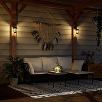 Lanternes murales solaires d'extérieur 2 pcs blanc chaud
