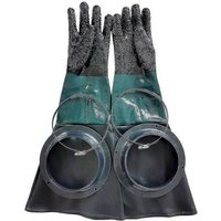 Gants de sablage avec joints toriques 60 cm Durable Prise confortable Ajustement universel Vert Noir Caoutchouc Métal