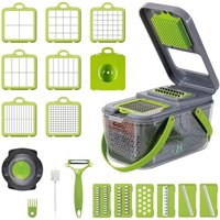 22 En 1 Multi-Usages, Coupe-Légumes Multifonctionnel Avec Lames Réglables, Trancheuse De Légumes, Hachoir Râpe De Cuisine