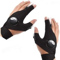 Gants avec lampe torche LED et dragonnes réglables pour un éclairage mains libres ¿ Idéal pour la pêche, le camping et plus encore