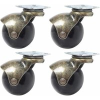 Roulettes pivotantes à 4 billes avec frein en cuivre pour chaises et meubles de bureau, rotation à 360°, robustes, différentes tailles et options