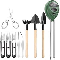 Testeur de sol 3 en 1 pour l'humidité, le pH et la lumière du soleil avec ensemble complet d'outils pour bonsaï pour le jardinage intérieur et