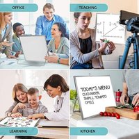Tableau effaçable à sec double face avec support, 16 x 12 pouces, marqueurs et gomme inclus, idéal pour l'enseignement, la maison, le bureau et les