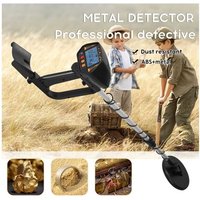 Détecteur de métaux polyvalent pour pièces de monnaie, reliques, bijoux et or avec écran LCD, longueur réglable et prise casque