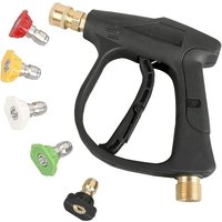 Pistolet de lavage haute pression avec 5 buses, 3 000 psi, déconnexion rapide, raccord M22, poignée de verrouillage de sécurité
