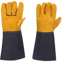 Gants de travail pour soudeurs ¿ Isolation thermique, résistants à l'usure, cuir de veau suédé, durables pour la construction, le bricolage,