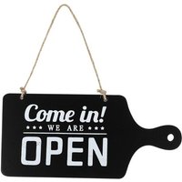 Plaque de porte en bois double face pour magasin, panneau ouvert/fermé, écologique, durable, 25 x 12 cm