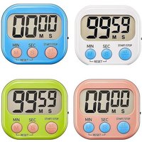 Ensemble de minuteries de haute qualité (4 couleurs) avec grand écran LCD, aimant et support pour cuisiner, étudier et organiser des réunions