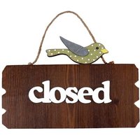 Plaque de porte en bois motif oiseau, recto verso, 24 x 17 cm, décoration rustique pour maison, café, boutique, cadeau idéal