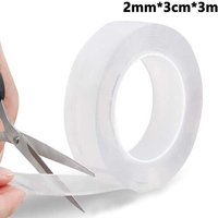 Ruban adhésif nanotechnologique ¿ Lavable, réutilisable, forte viscosité, longueur 3 m, largeur 3 cm, écologique, utilisation polyvalente